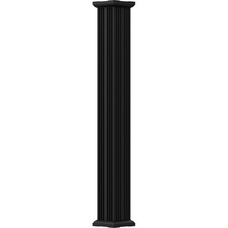 EKENA MILLWORK 4" x 8' Endura-Aluminum Column, Square Shaft (Load-Bearing 12,000 lbs), Non-Tapered, FLuted EA0408ENFSGTUTU